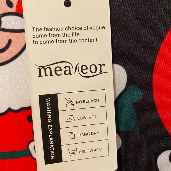 Meaneor Santa Claus Holiday Long Sleeve Christmas Dress in Black/Red - NWT - Picture 4 of 11